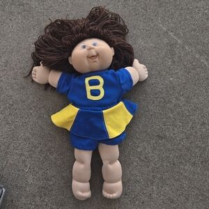 Vintage CABBAGE PATCH KIDS 18" Gurl CPK Cheer Leader Blue Brown Hair Brown Eyes